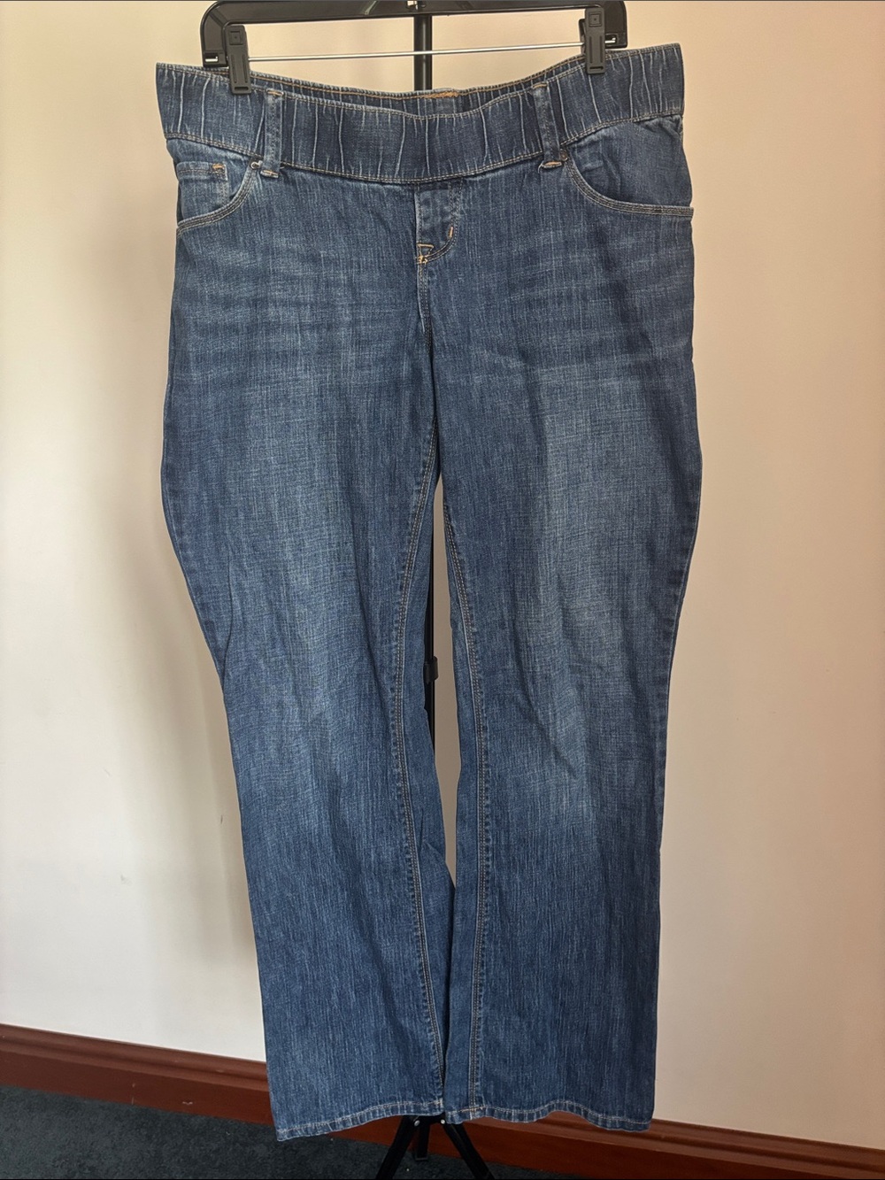 Old Navy Women's Blue Boot-Cut Elastic Waist Jeans